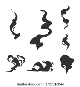 Set of smoke silhouettes.Cartoon style. Vector illustration.