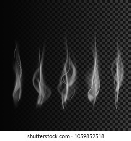 Set of smoke. Transparent smoke shapes. Vector smoke template
