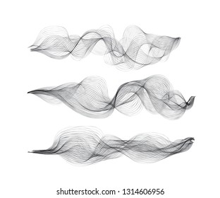 Set  smoke vector illustration on white background.
