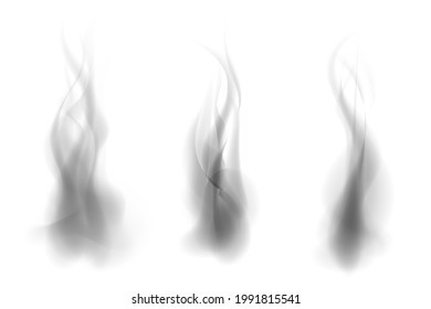 Set of smoke vector image on white background