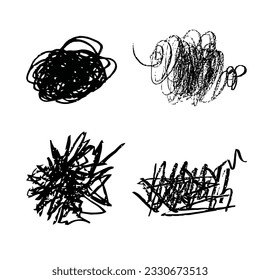 set Smokey pencil strokes give a feeling of confusion vecter design.