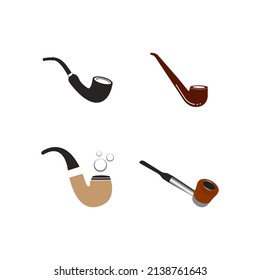 un conjunto de iconos de canalización de tabaco de varios modelos,diseño de logotipo de ilustración vectorial.
