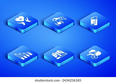 Set Smoking pipe with smoke, Heart cross, Disease lungs, cigarette, Hypnosis and Lighter icon. Vector