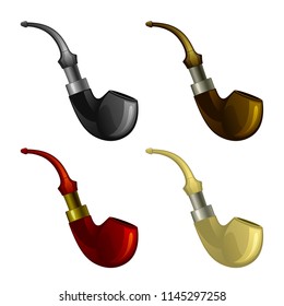 Set of smoking pipes on a white background