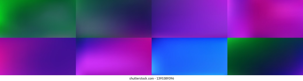 Set of Smooth abstract colorful mesh backgrounds Soft pink blue gradient. Modern blazing backdrop for poster, banner, mobile app screen, invitations. Vector design.