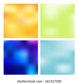 Set of Smooth abstract colorful mesh backgrounds. Vector design EPS10