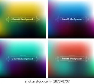 set of smooth backgrounds vector pastel tone blurred for your design