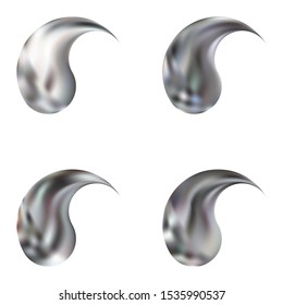 Set of smooth backgrounds with yin or yang. Trendy soft color logo. Cool original east style. Silver elegant and easy editable colorful fluid covers for your creative projects.