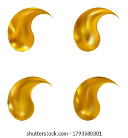 Set of smooth backgrounds with yin or yang. Buddhist original east style. Trendy soft color concept. Yellow elegant and easy editable colorful fluid covers for your creative projects.