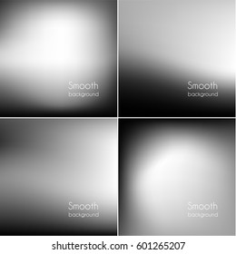 Set von glatten, unscharfen, dezent konzentrierten schwarz-weißen Hintergründen 