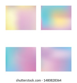 Set of smooth colorful modern backgrounds. Clean backdrops with simple muffled colors. Vector illustration layout. Pink easy editable and soft colored banner templates.