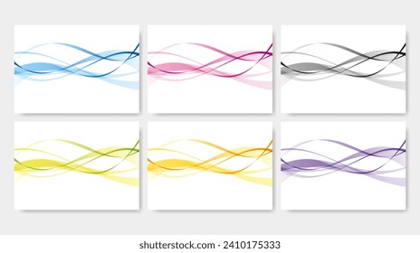 Set of smooth curved abstract background, vector illustration