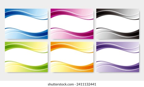 Set of smooth curved abstract background, vector illustration