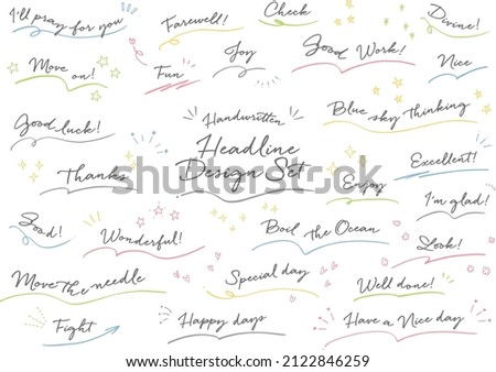 A set of smooth, curved, handwritten headline designs.