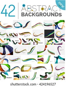 Set of smooth elegant identity waves. Presentation banner wallpaper or identity business card message design template set