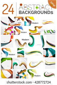 Set of smooth elegant identity waves. Presentation banner wallpaper or identity business card message design template set