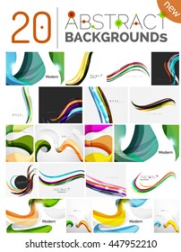 Set of smooth elegant identity waves. Presentation banner wallpaper or identity business card message design template set