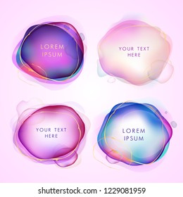 Set of smooth isolated watercolor spots. Pink and blue splashes. Vector eps 10