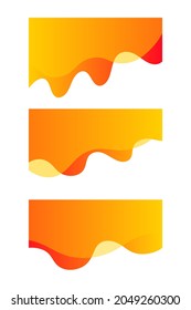 Set of smooth wavy elements. Wave shape. Decorative vector illustration for brochure. Curve smooth line, fluid. 