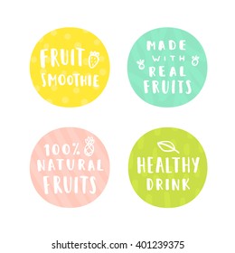 Set of smoothie drink badges. Can be used for packaging design