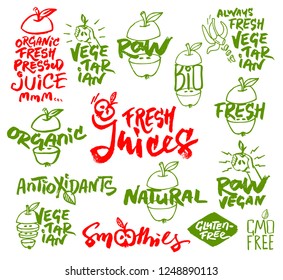 Set of Smoothie Drinks Menu Calligraphic Elements
