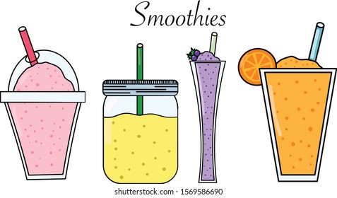 A set of smoothie vector 