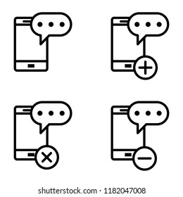 set of SMS smartphone icons. Element of phone icons for mobile concept and web apps. Thin line icons for website design and development, app development on white background