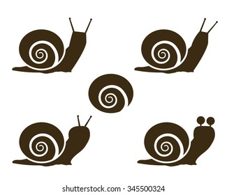 Set of Snail icon and signs