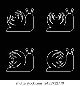 Set of Snail logo. Icon design. Template elements