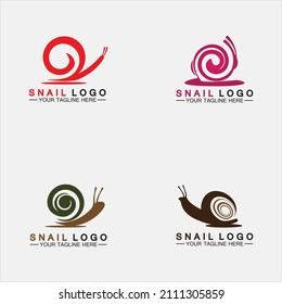 Set Snail logo template vector icon illustration design