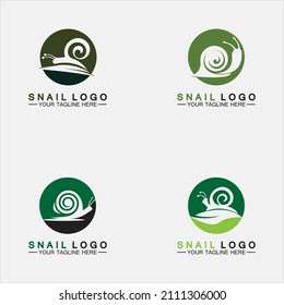 Set Snail logo template vector icon illustration design