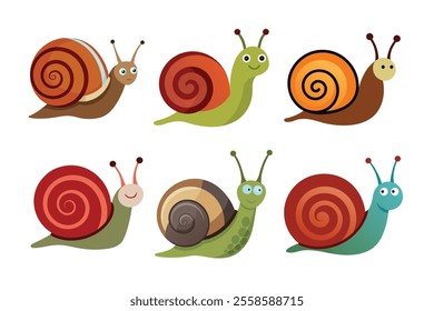 Set of snail vector illustration
