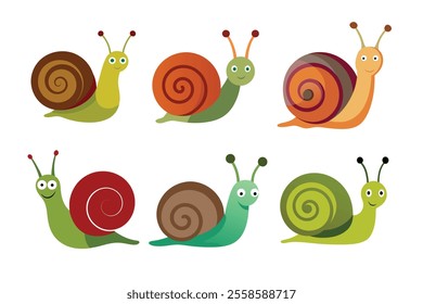 Set of snail vector illustration