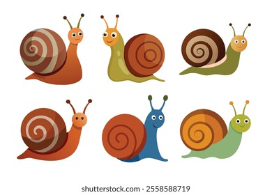 Set of snail vector illustration