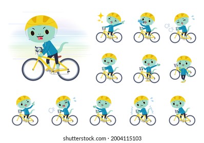 A set of Snake boy on a road bike.It's vector art so it's easy to edit.