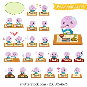 A set of Snake girl about meals.It's vector art so it's easy to edit.