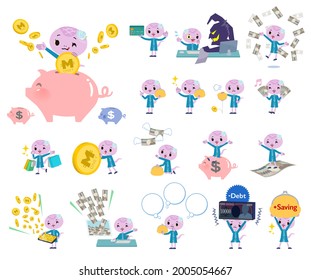 A set of Snake girl with concerning money and economy.It's vector art so it's easy to edit.