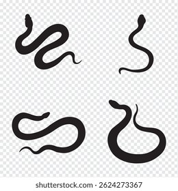Set  of Snake icon, logo isolated on white background.