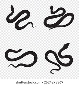 Set  of Snake icon, logo isolated on white background.