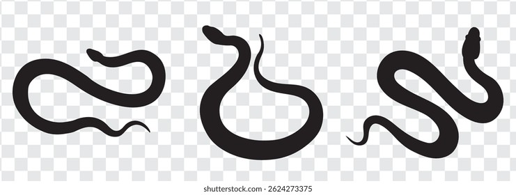 Set  of Snake icon, logo isolated on white background.