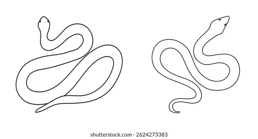 Set  of Snake icon, logo isolated on white background.