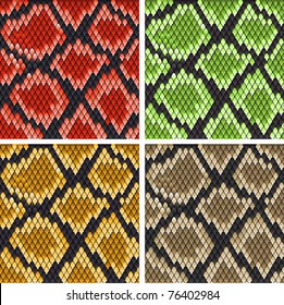 Set of snake skin patterns for design or ornate. Jpeg version also available in gallery