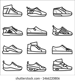 Set of sneakers. Vector illustration.