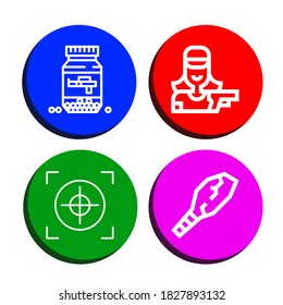 Conjunto de iconos de francotirador. Como Ammo, Disparador, Crosshair, Arma, iconos de francotiradores