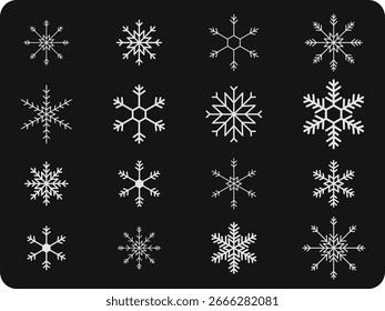 Set Schneeflocken für die Winterzeit