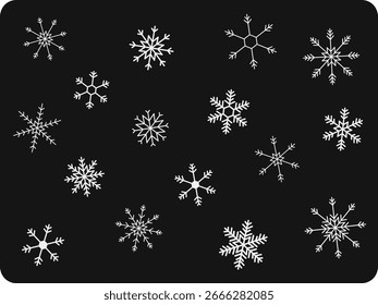 Conjunto de snoflakes para o inverno
