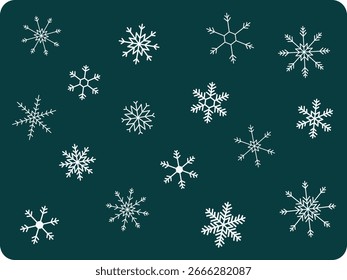 Set Schneeflocken für die Winterzeit
