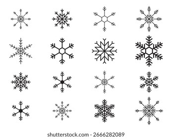 Set Schneeflocken für die Winterzeit
