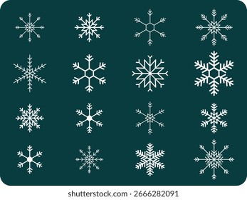 Conjunto de snoflakes para o inverno