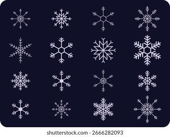 Set of snoflakes for winter time